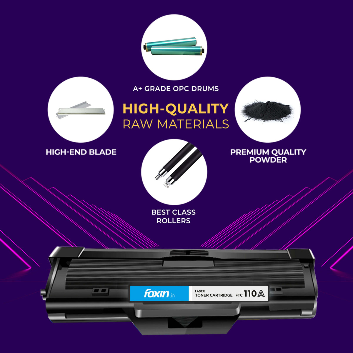 Foxin FTC-110A Laser Printer Cartridge Compatible with H108/108A/108W/131/131A/136/136A/136W/136NW | Black