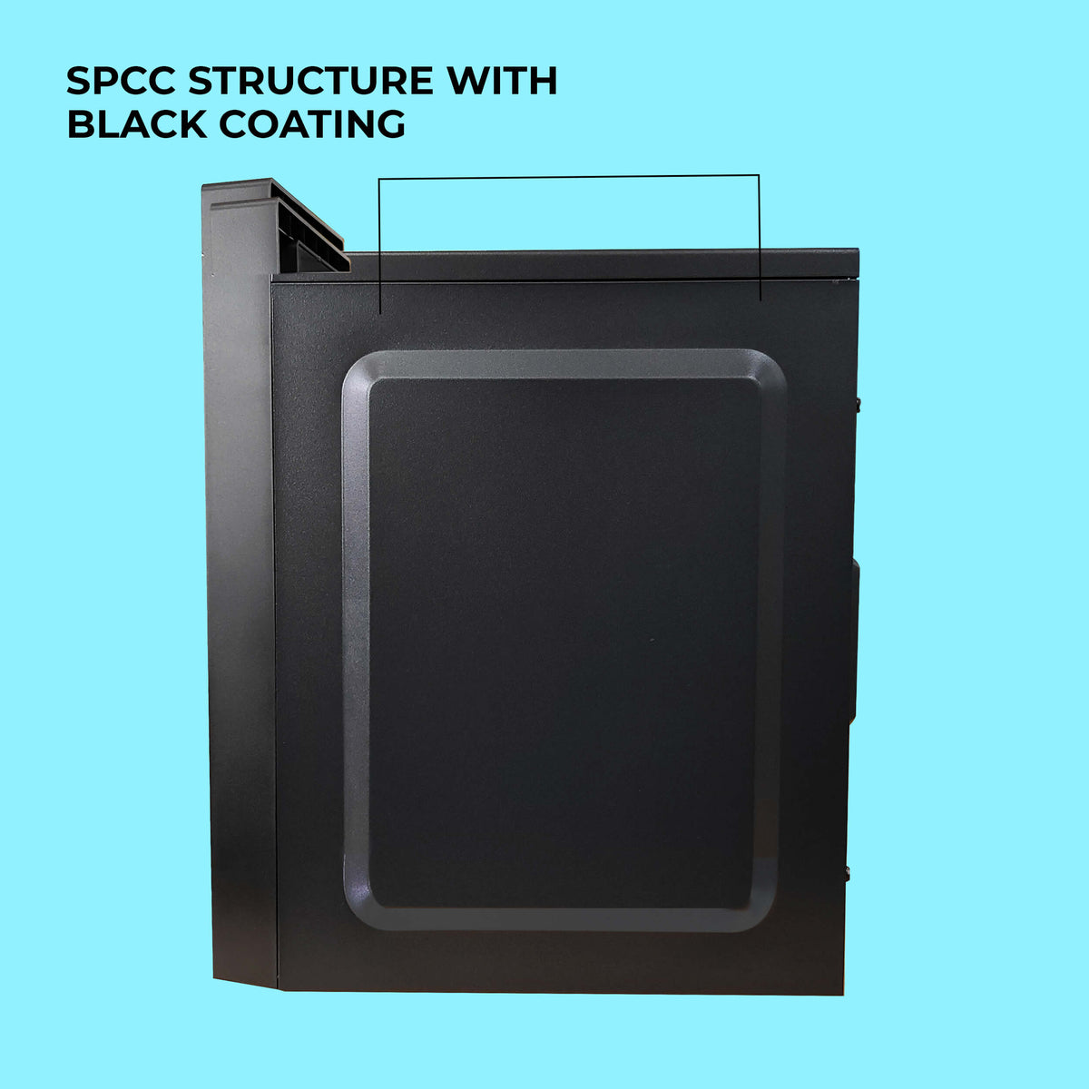 Foxin MEENY HANDY Desktop Computer Case/PC Cabinet - Steel Body | M-ATX Compatible | Metallic Black