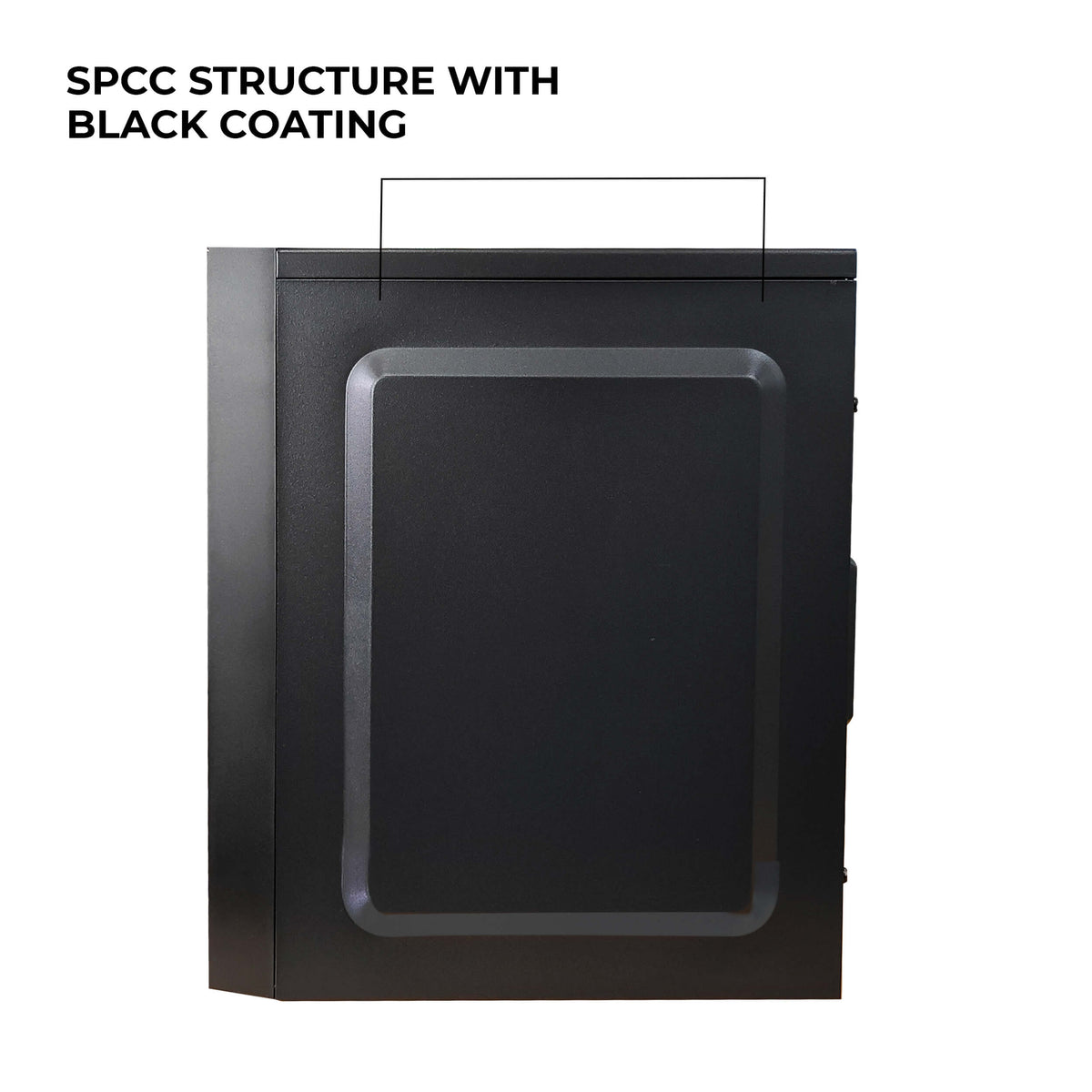 Foxin TEENY Desktop Computer Case/PC Cabinet - Steel Body | M-ATX Compatible | Metallic Black