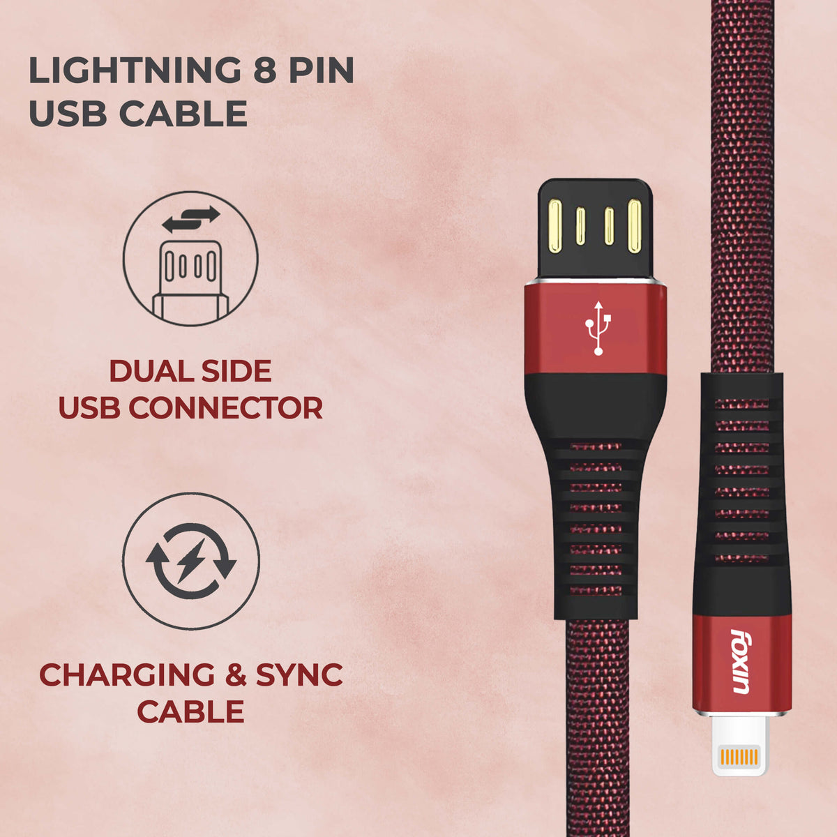 Products Foxin® FLAT Premium USB to 8 Pin  Cable