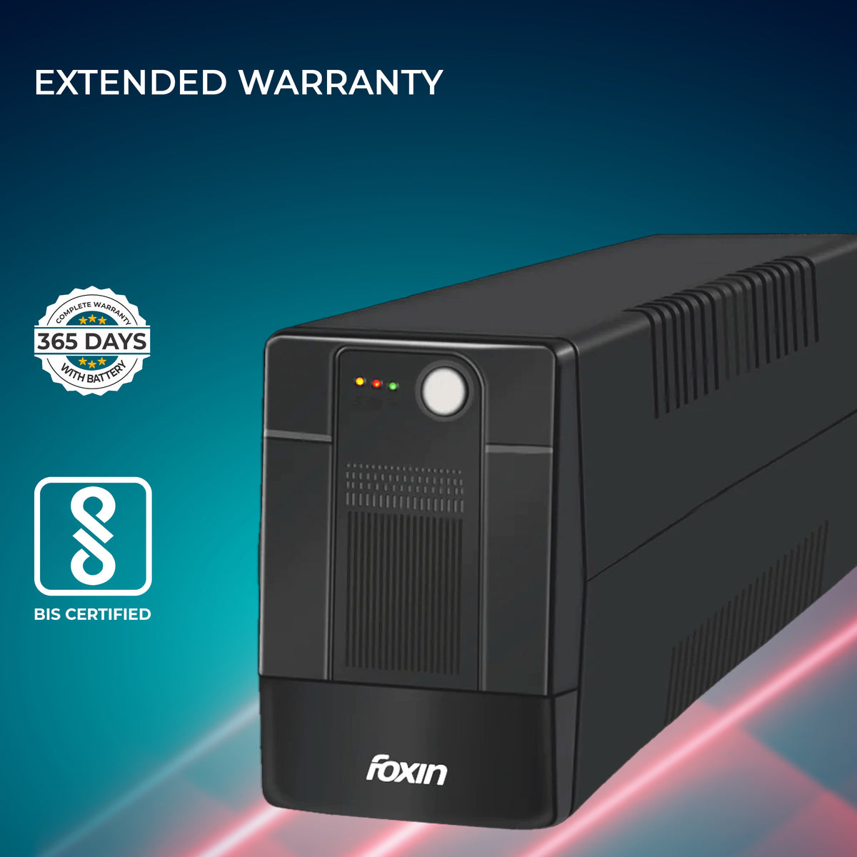 Foxin FPS-755/600VA Uninterrupted Power Supply (UPS), with LED Indicator &amp; Audible Alarm, Battery Overload Protection, UPS for PC | Desktop Computer | Laptops | Gaming PC | BIS Approved |  365 Days Warranty