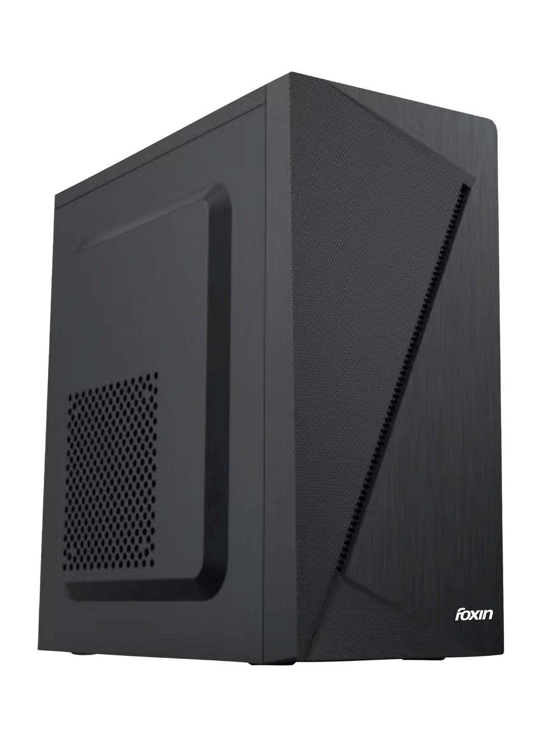 Foxin WEENY Desktop Computer Case/PC Cabinet - Steel Body | M-ATX Compatible | Metallic Black