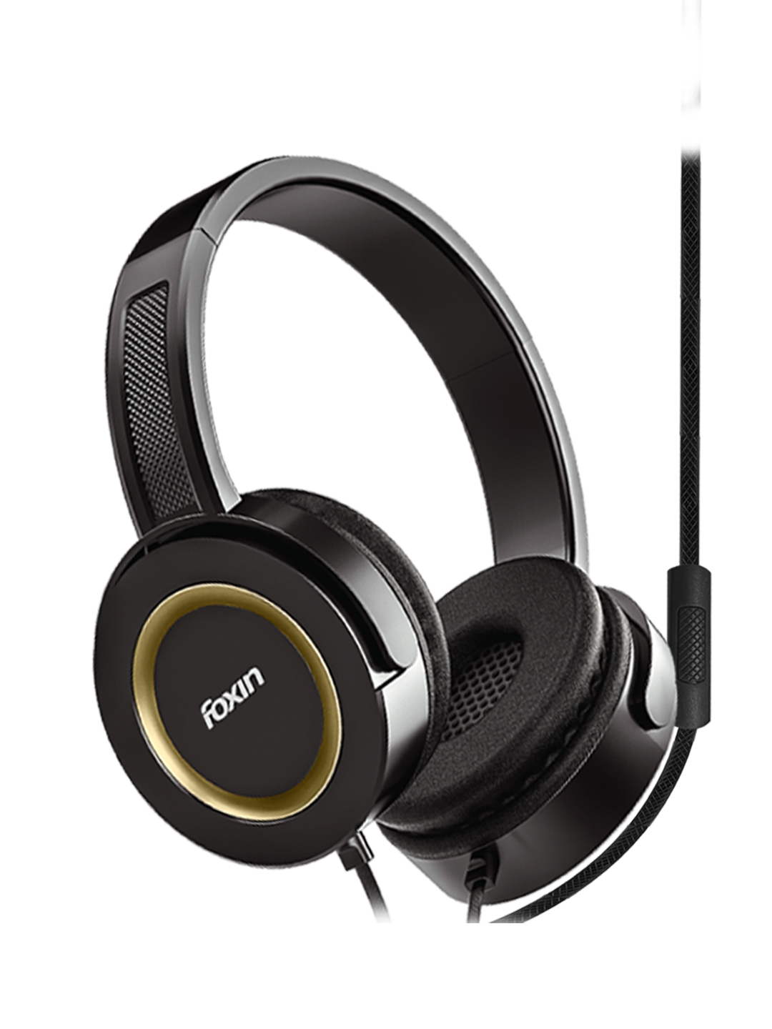 Foxin Roar 308 Wired Headphones Black-Gold