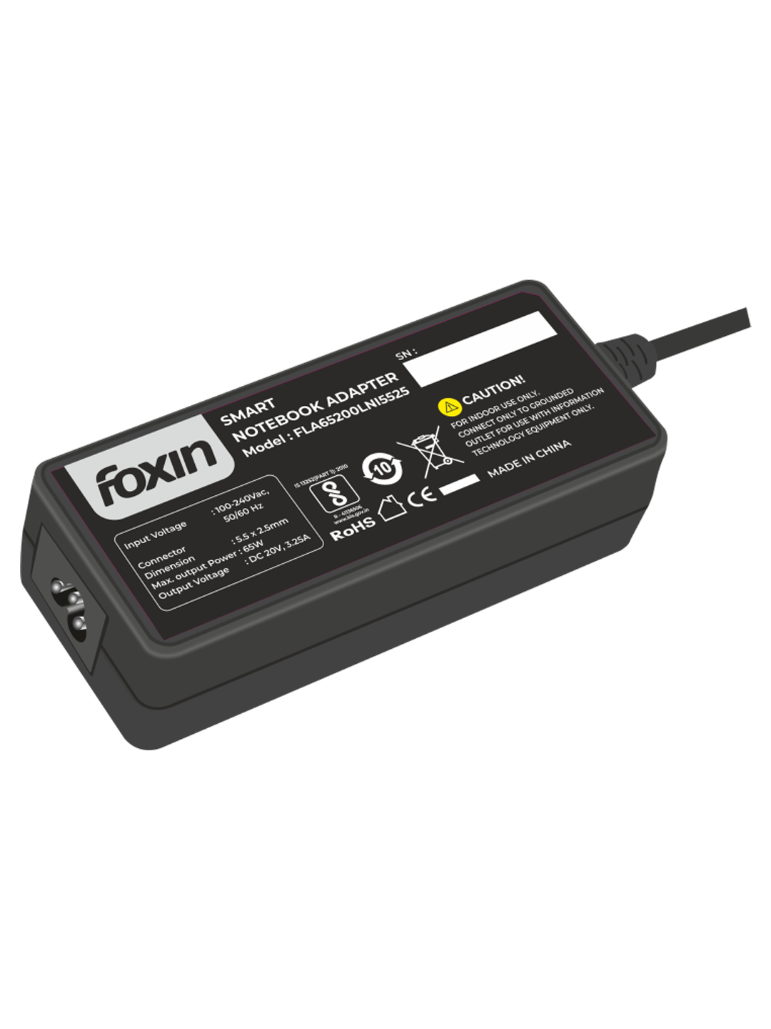 Foxin FLA40200LN15525 Laptop Adapter Compatible For 40Watt (FOXLAD0012)