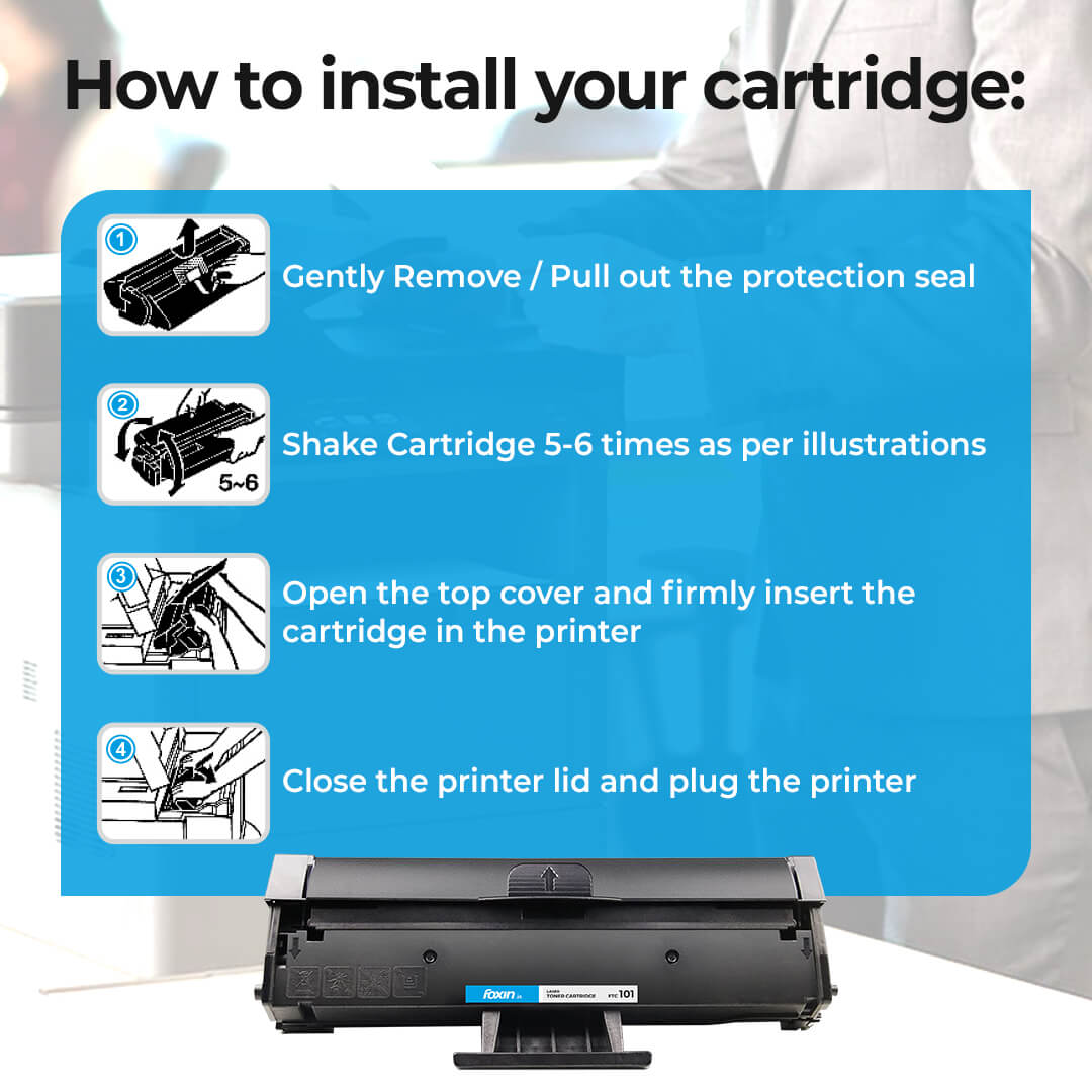 Foxin FTC 101 / 101S for MLT D101S Laser Toner Cartridge Use in  Samsung 101 ML 2161 /2162 /2163 /2164 /2165 /2165W /2166 /2166W /2168 /3401 /3405 /3400 /SF 760P /SF 761 Printers