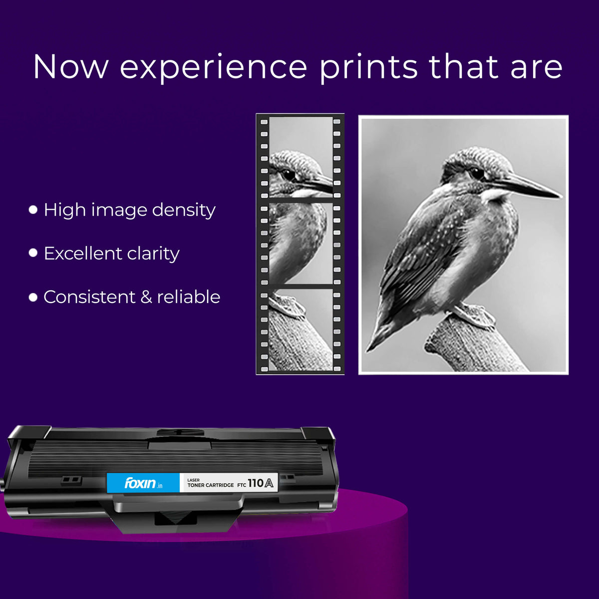 Foxin FTC-110A Laser Printer Cartridge Compatible with H108/108A/108W/131/131A/136/136A/136W/136NW | Black
