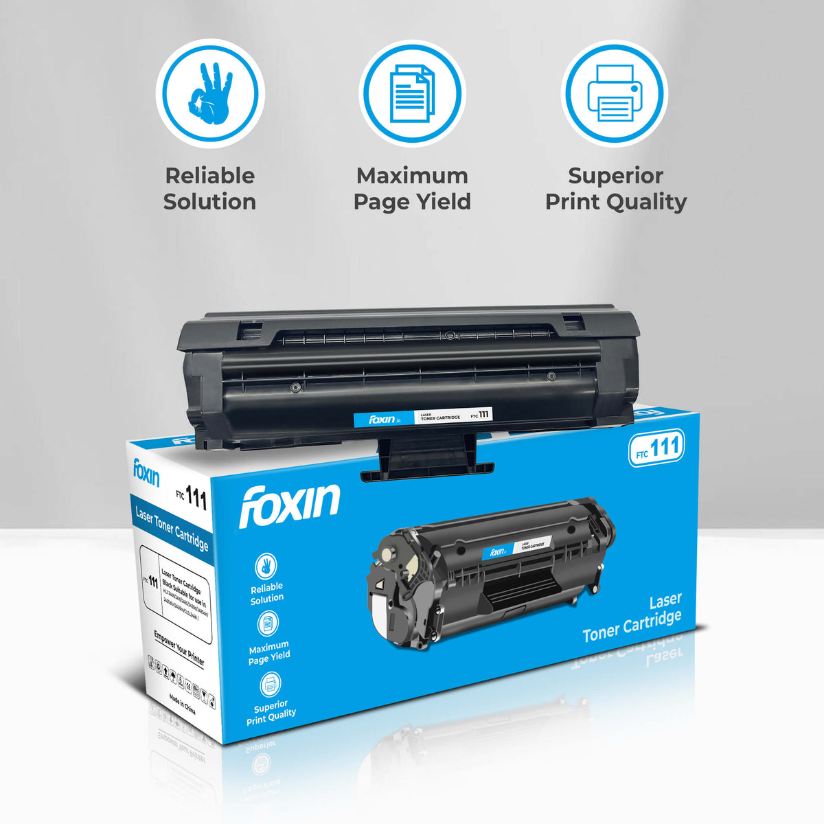 Foxin FTC 111/D111S Toner Cartridge for Samsung Xpress SL-M2070, SL-M2070F, SL-M2070FW, SL-M2070W, SL-M2071, SL-M2071F, SL-M2071FW, SL-M2071W, M2022, M2020W, M2026, M2026W
