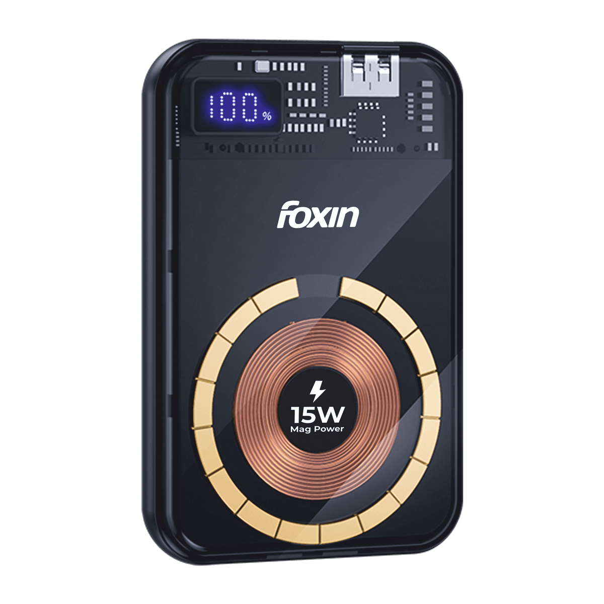 Foxin Mag 15 Pro Wireless Power Bank 10,000 mAh | 22.5W QC+PD Fast Charging | BIS Certified