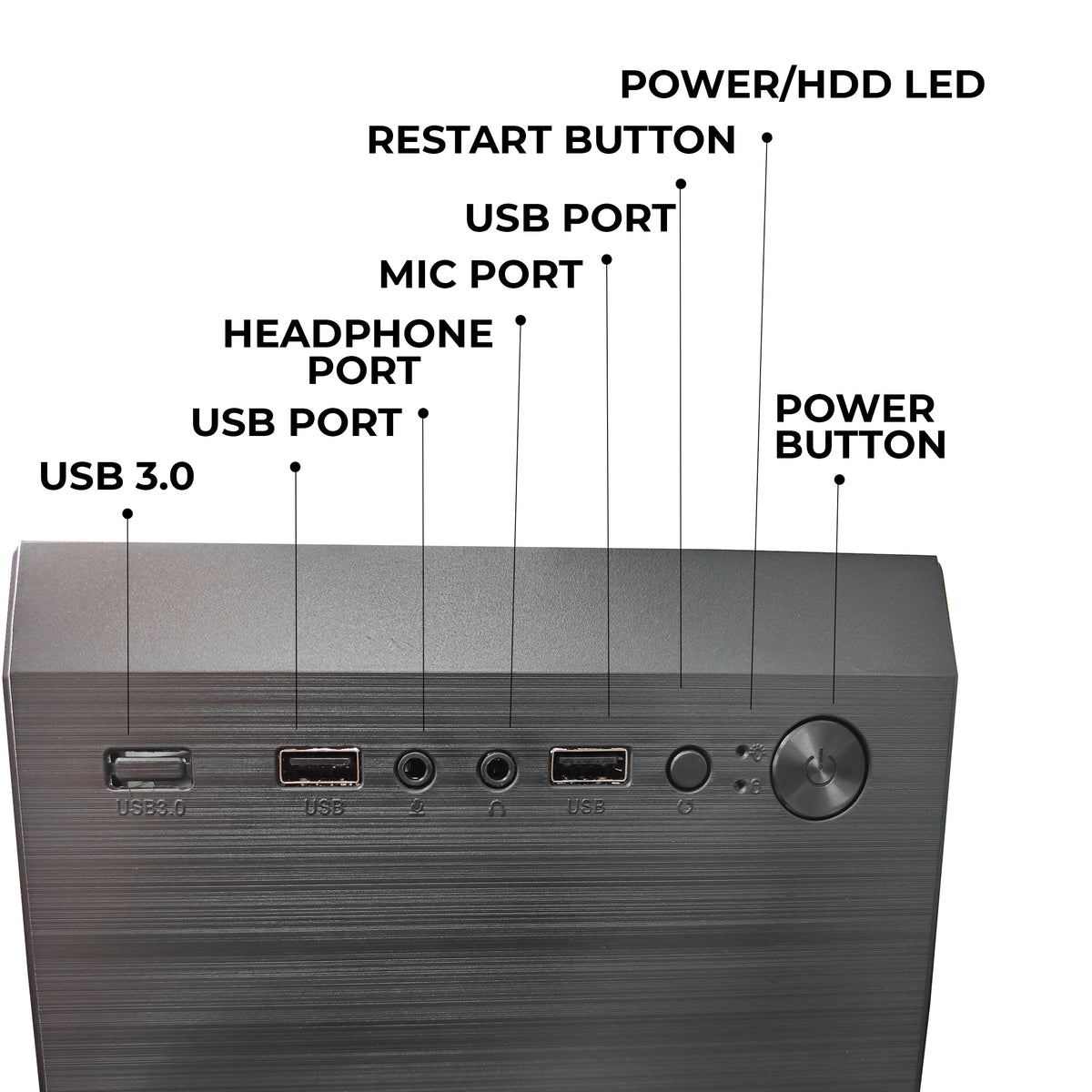 Foxin TEENY Desktop Computer Case/PC Cabinet - Steel Body | M-ATX Compatible | Metallic Black