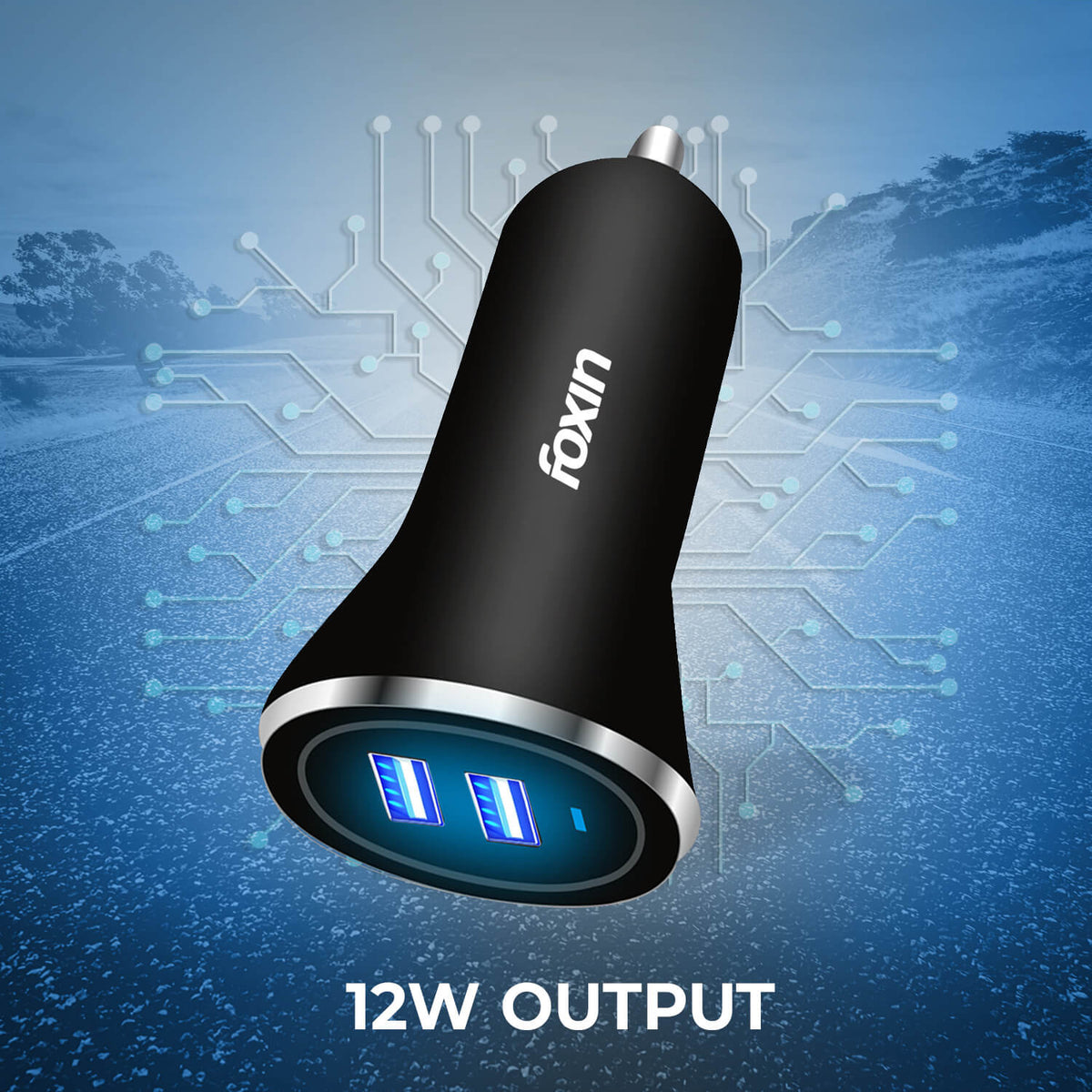 Foxin FCC 002 Dual Port Car Charger 2.4A