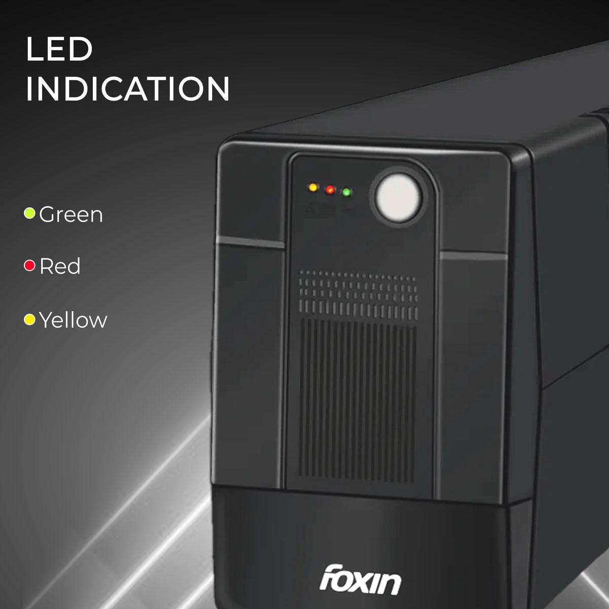 Foxin FPS-1001 Uninterrupted Power Supply (UPS), with 1000VA/360Watt Cold-Start Functionality