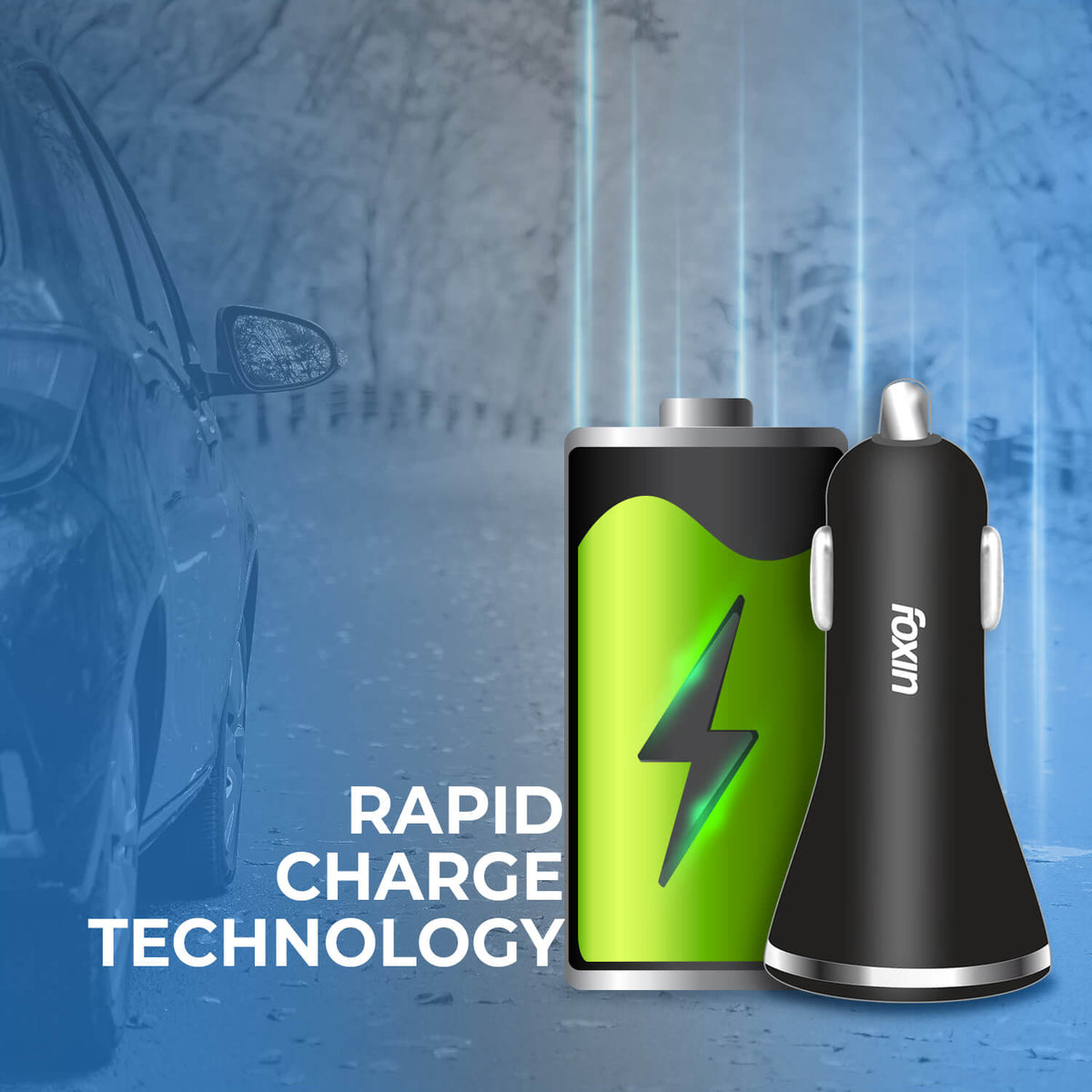 Foxin FCC 002 Dual Port Car Charger 2.4A