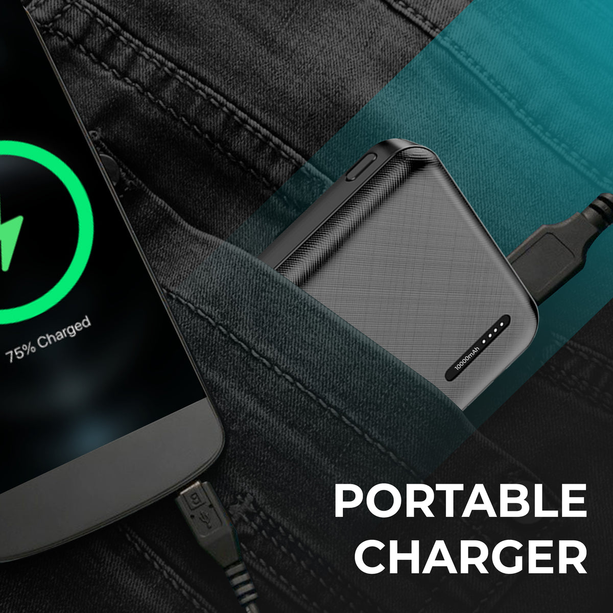 Foxin 10000 mAh 12W Fast Charging Li-Polymer Ultra Power Bank |