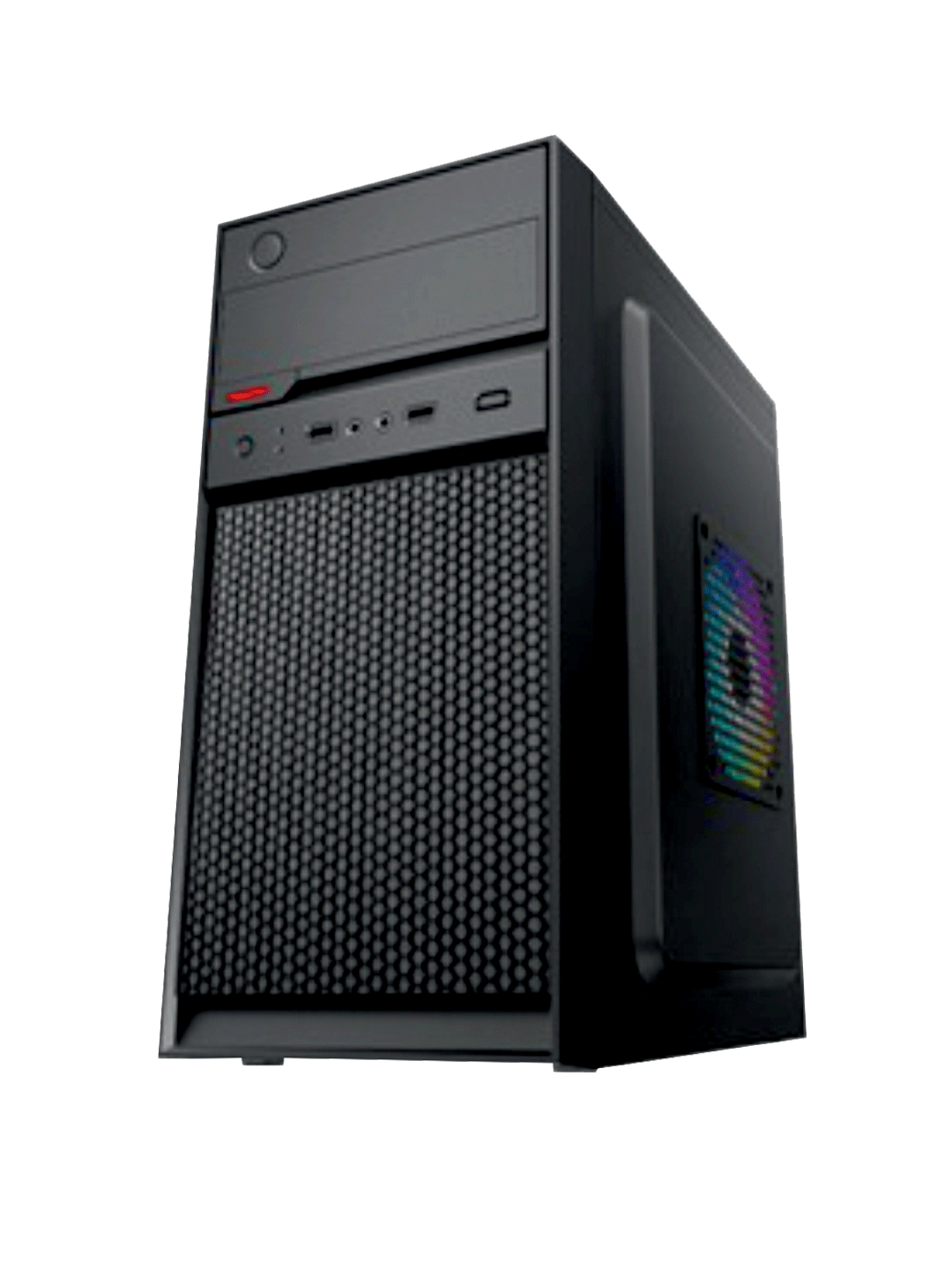 Foxin AKBAR Desktop Computer Case / PC Cabinet - with Steel Metal Body | Front Panel 2 x USB 1.0 Port | HD Audio / MIC Jack Port | 8 CM x 12 CM Fan Position