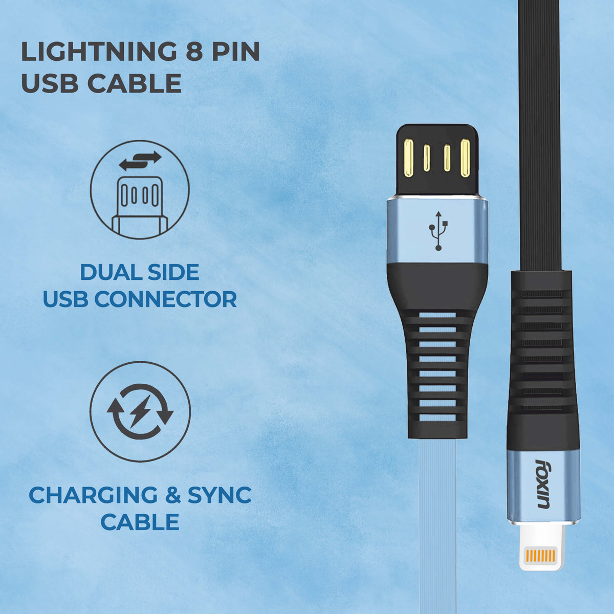 Products Foxin® FLAT Premium USB to 8 Pin  Cable