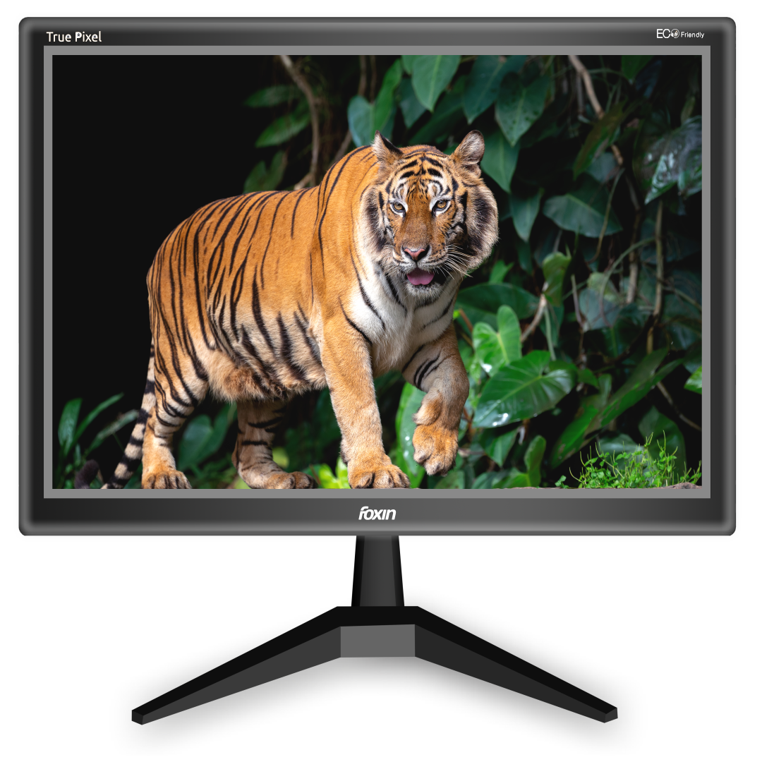 Foxin FM19 Crystal 18.5 inch (46.9 cm) Black Full HD Resolution - HDMI + VGA Port, True Pixel, Anti Glare,Anti Scratch &amp; Eco Friendly BIS Approved Computer Monitor | 1 Year Warranty
