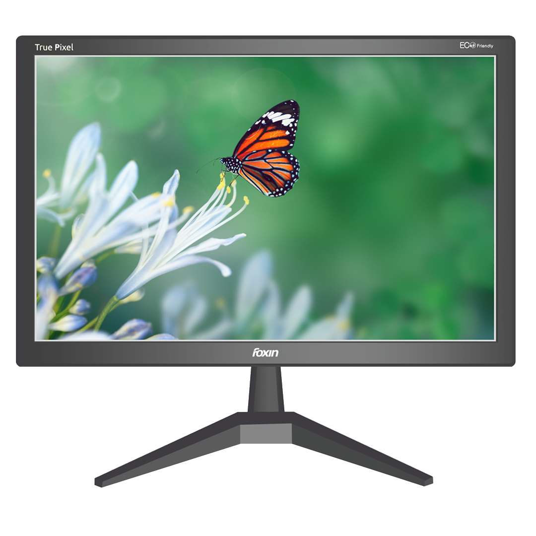 Foxin FM 1950 Crystal 19 inch (48.5 cm) Black Full HD Resolution - HDMI + VGA port, true pixel, anti glare,anti scratch &amp; Eco friendly BIS approved Computer Monitor (1440 x 900 Pixel) (HD), Black | 1 year warranty Media 1 of 7