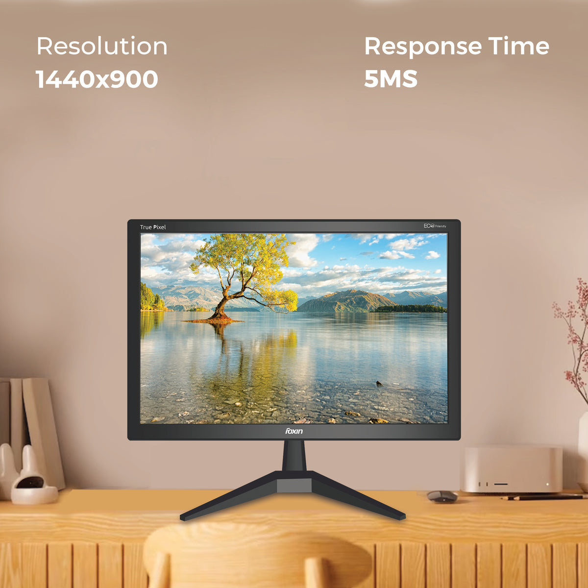 Foxin FM 19.5 LED HDMI Glaze Black HD Computer Monitor with VGA and HDMI Port