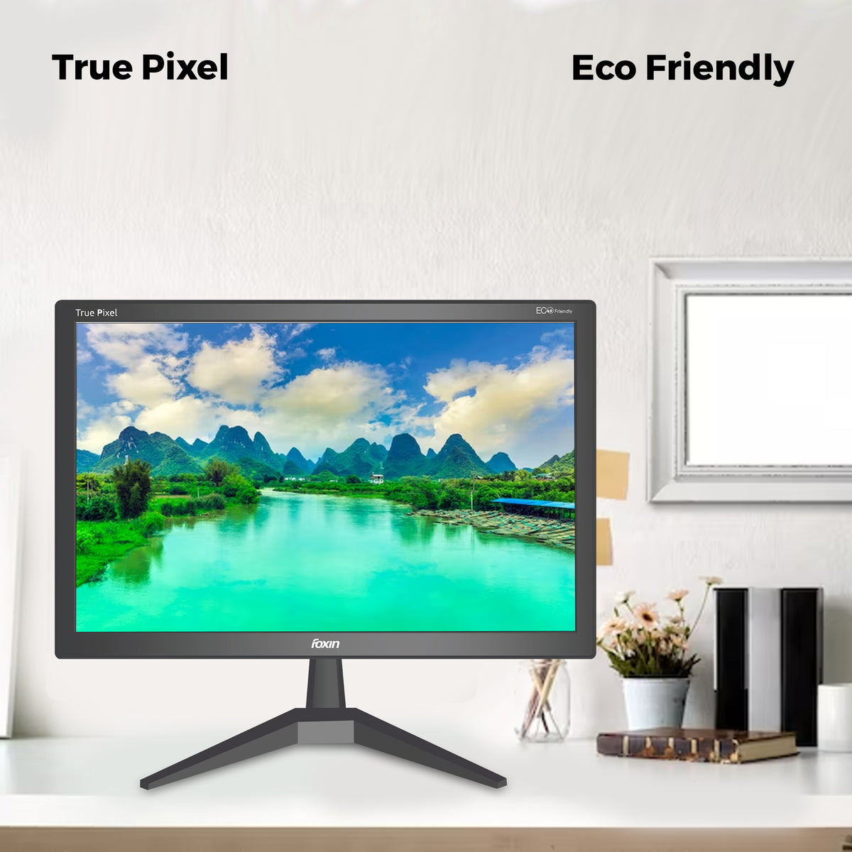Foxin FM 19.5 LED HDMI Glaze Black HD Computer Monitor with VGA and HDMI Port