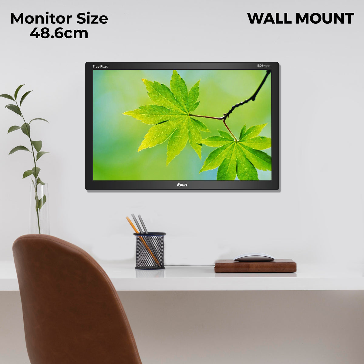 Foxin FM 19.5 LED HDMI Glaze Black HD Computer Monitor with VGA and HDMI Port