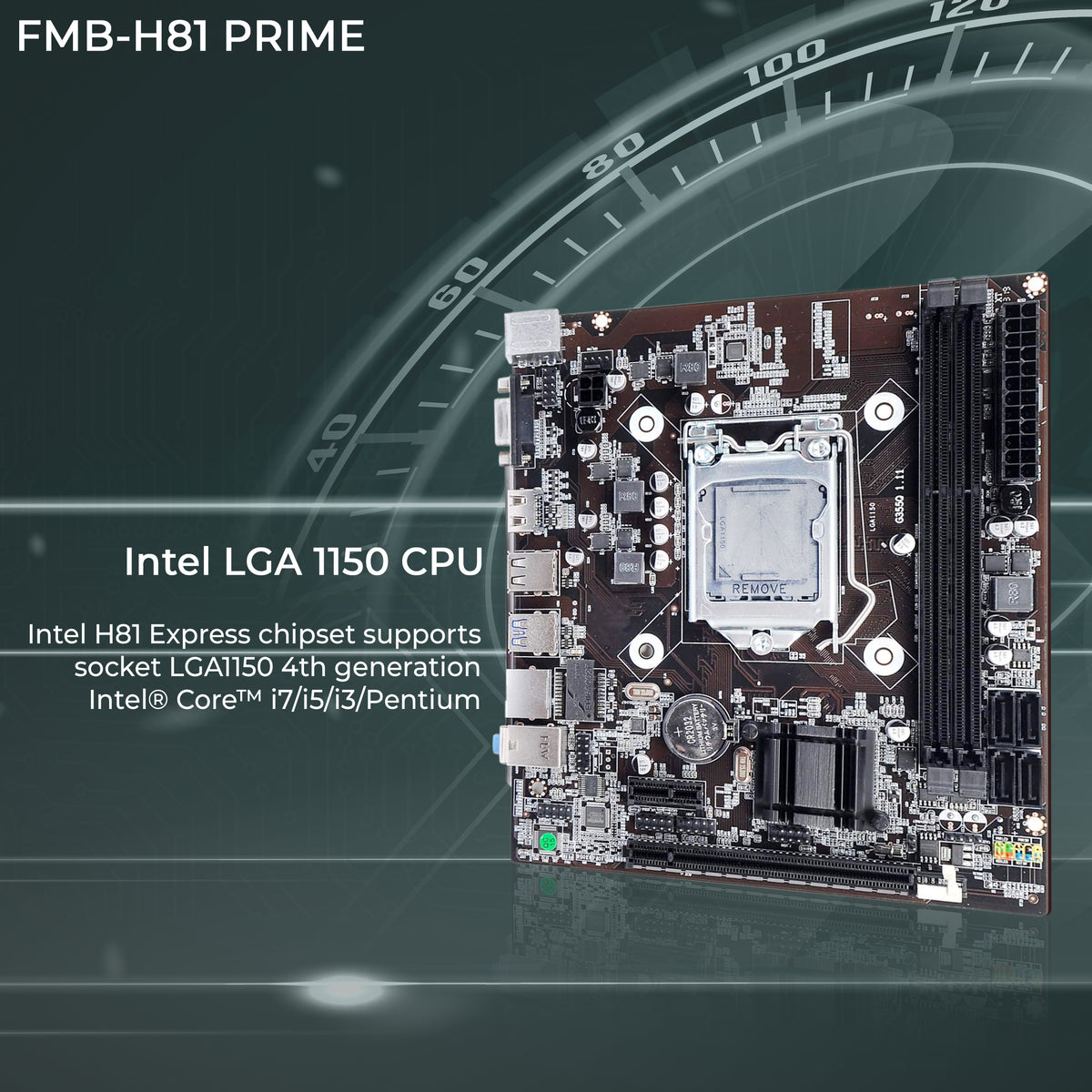 Foxin FMB-H81 PRIME Motherboard - LGA 1150 Socket with H81 Chipset | Dual Channel DDR3 Max Memory Upto 16GB (8 GB x 2) RAM | NVME NGFF Port