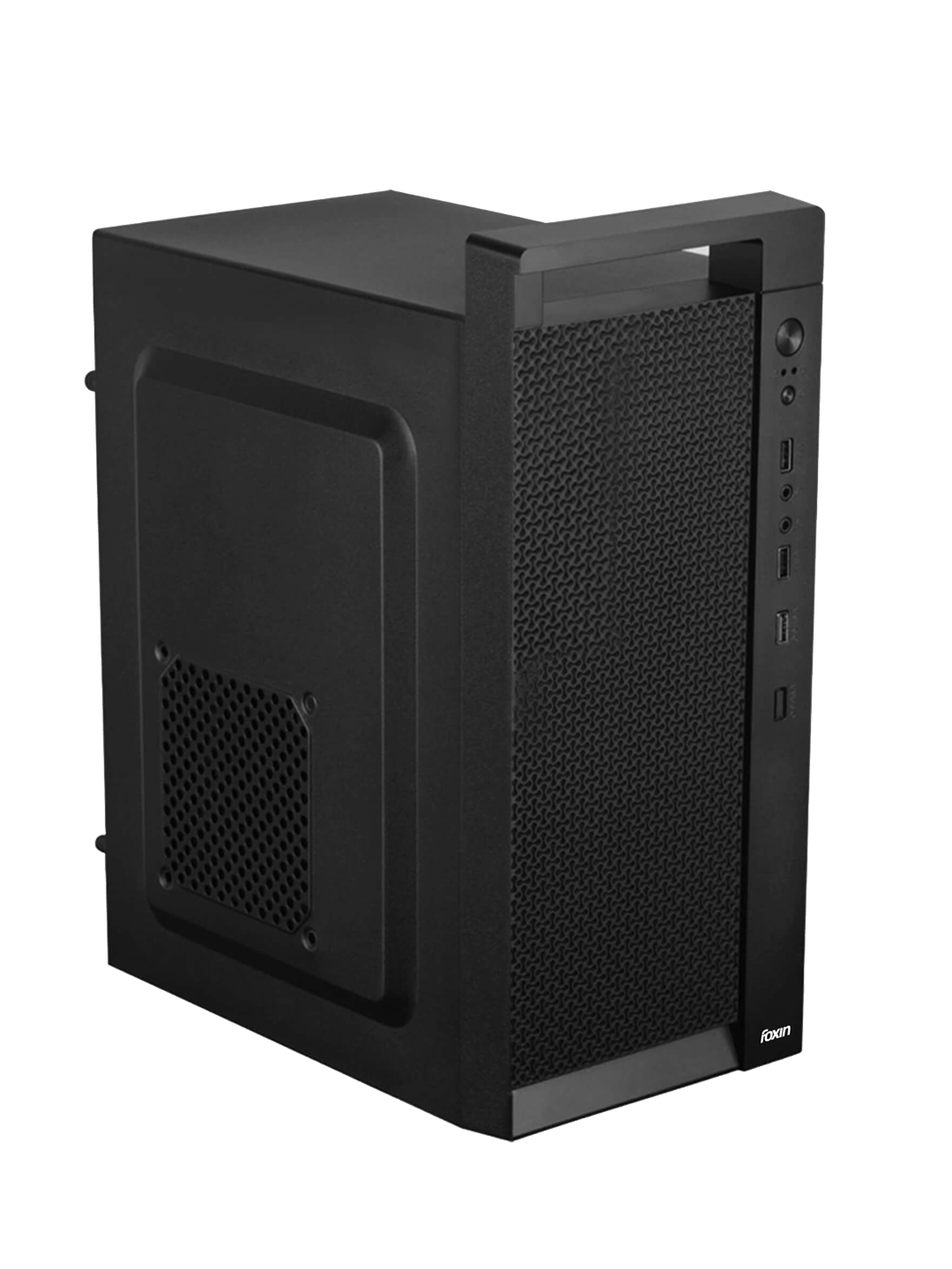 Foxin MEENY HANDY Desktop Computer Case/PC Cabinet - Steel Body | M-ATX Compatible | Metallic Black