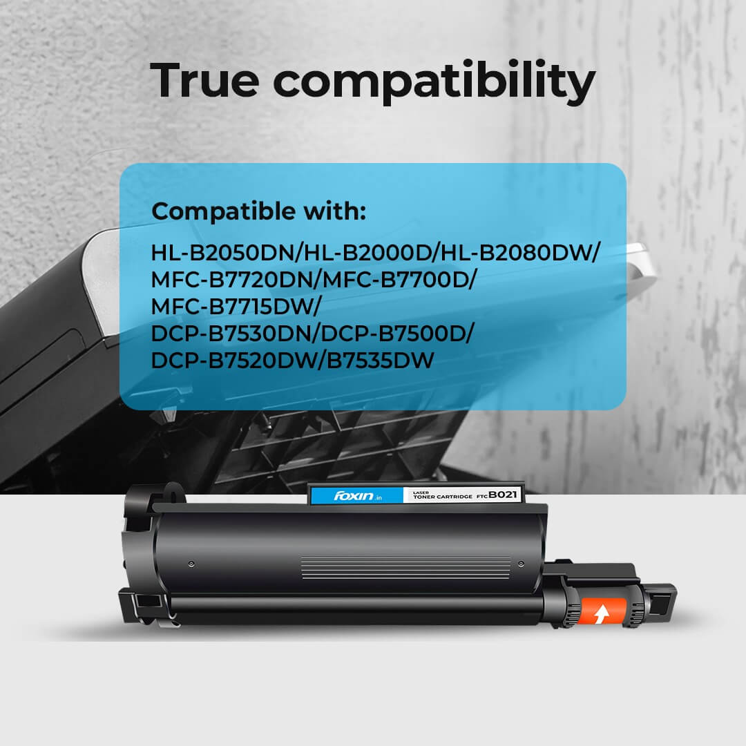 Foxin FTC B021 Toner Cartridge for Brother TN B021 Toner Cartridge Compatible for Brother Printer DCP-B7500D, DCP-B7535DW, HL-B2000D, HL-B2080DW, MFC-B7715DW