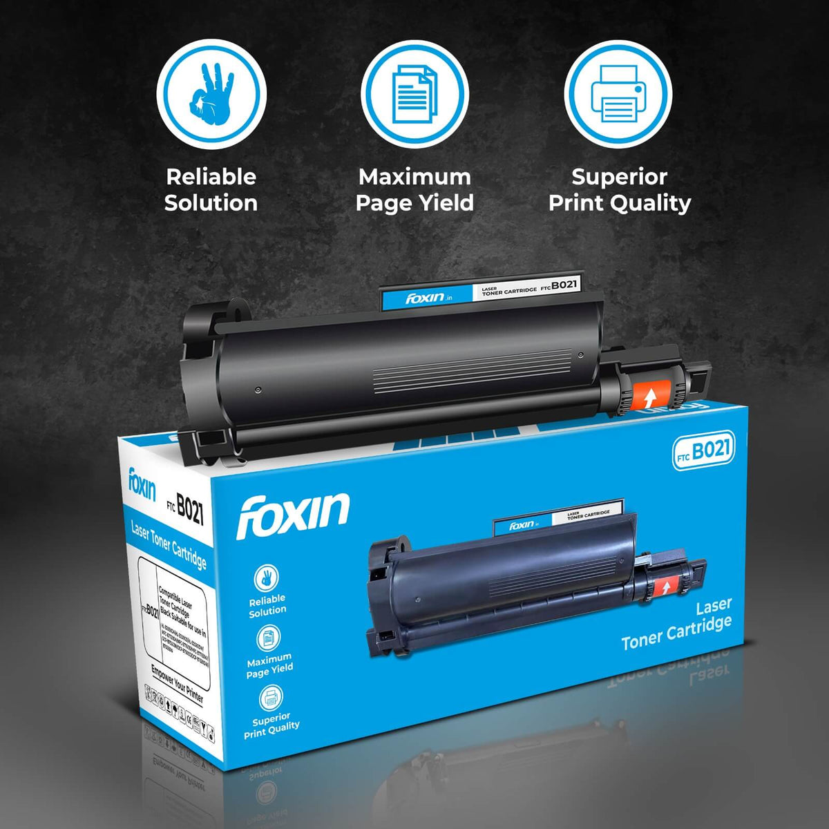 Foxin FTC B021 Toner Cartridge for Brother TN B021 Toner Cartridge Compatible for Brother Printer DCP-B7500D, DCP-B7535DW, HL-B2000D, HL-B2080DW, MFC-B7715DW