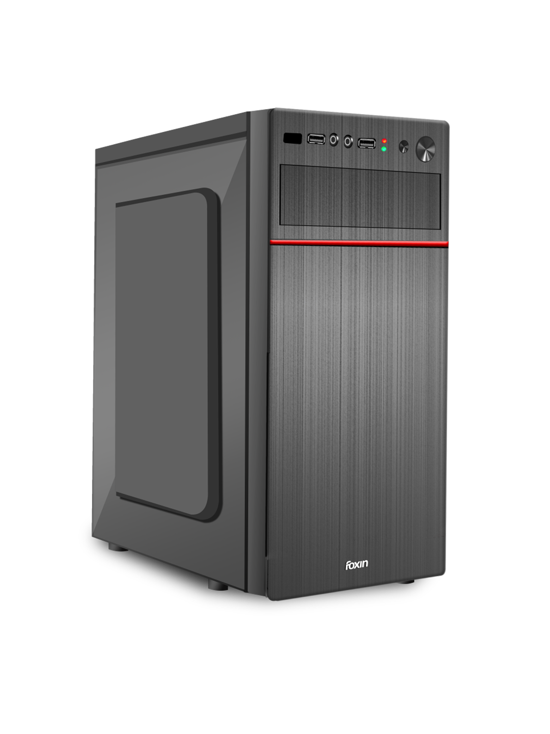 Foxin FLlNG Desktop Computer Case/PC Cabinet - with Steel Metal Body | All Micro-ATX / Mini-ITX Compatible | Metallic Black