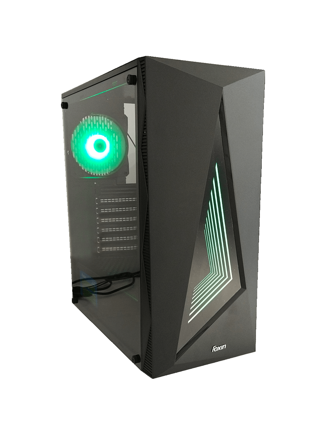 Foxin Plutonium RGB Gaming Tower Cabinet | with Steel Metal Body | Front Panel 2 x USB 1.0 Port | HD Audio / MIC Jack Port | 8 CM x 12 CM Fan Position