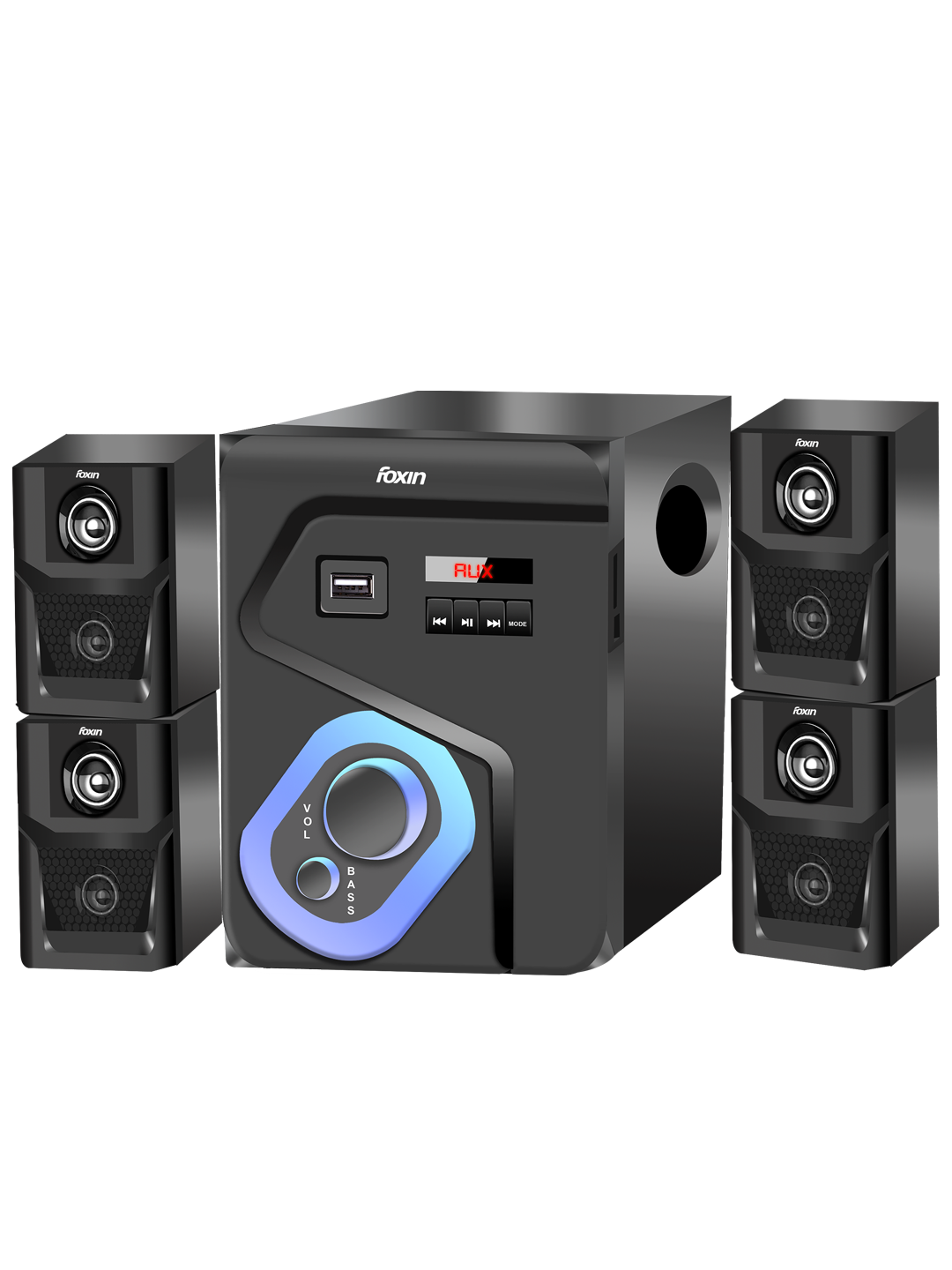 Foxin FMS 3400 4.1 Channel 70 Watt Multimedia Speaker