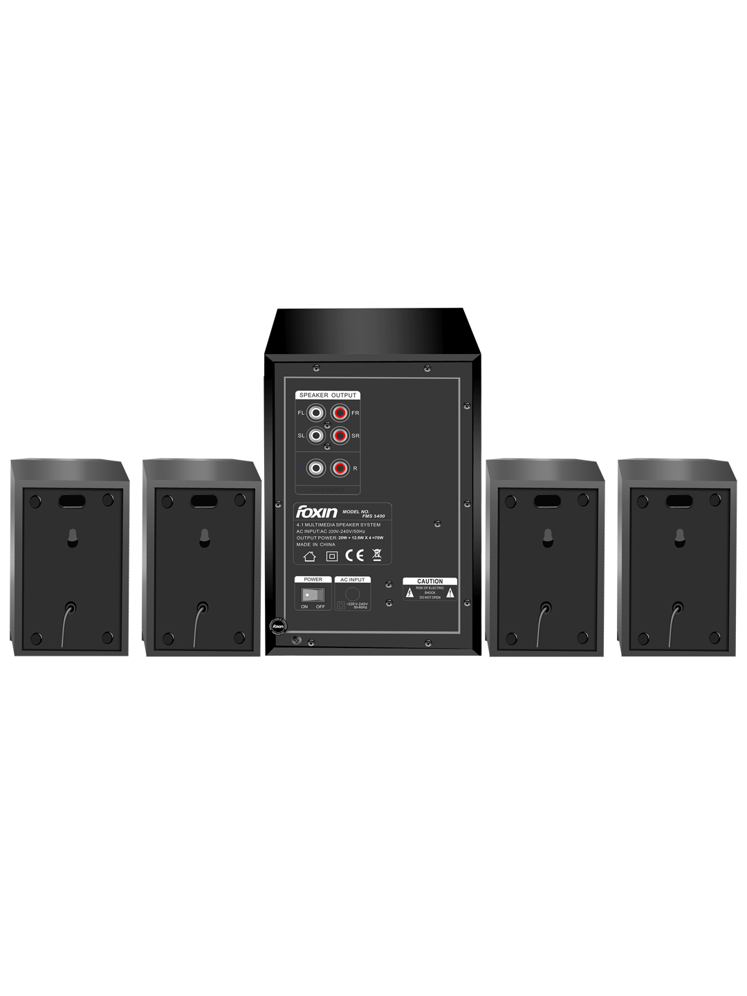 Foxin FMS 3400 4.1 Channel 70 Watt Multimedia Speaker