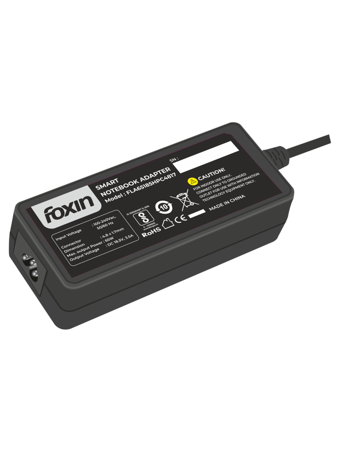 FoxinFLA65185HPC4817 Laptop Adapter Compatible for HP 65Watt