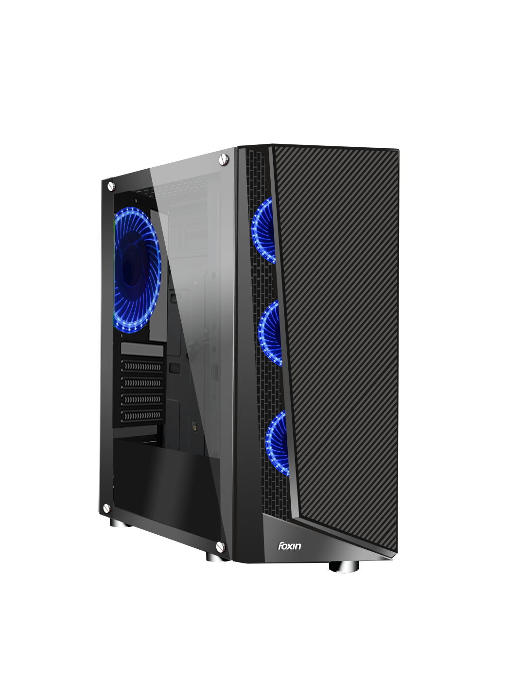 Foxin URANIUM BLUE LED Gaming Cabinet Tower