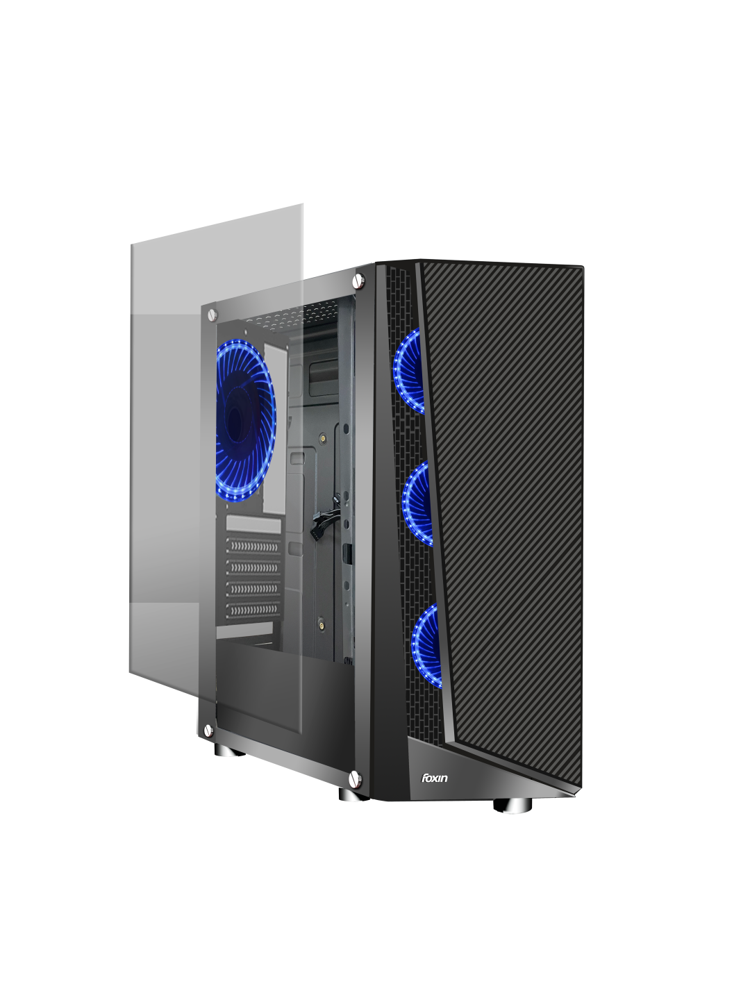 Foxin URANIUM BLUE LED Gaming Cabinet Tower