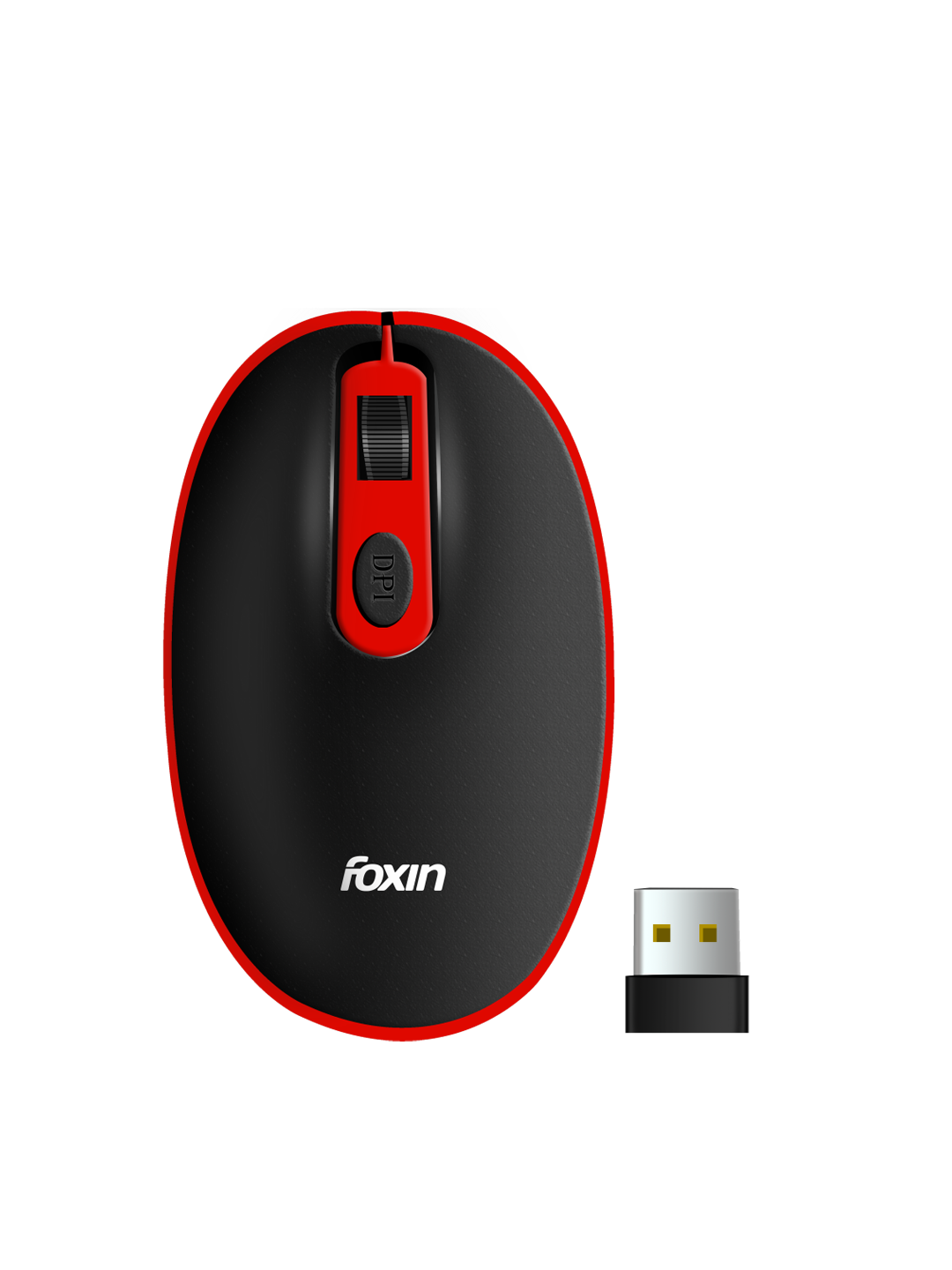 Foxin Vibrant Red Wireless Mouse with Nano Receive